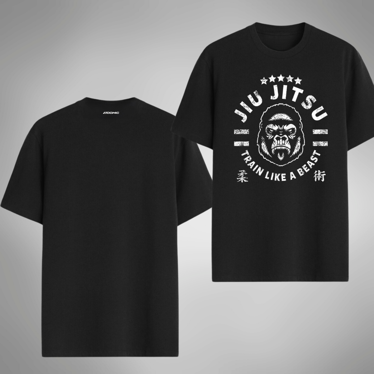 Camiseta Regular Casual Unissex Jiu Jitsu Gorilla Strong Algodão 30.1 Luta - 04