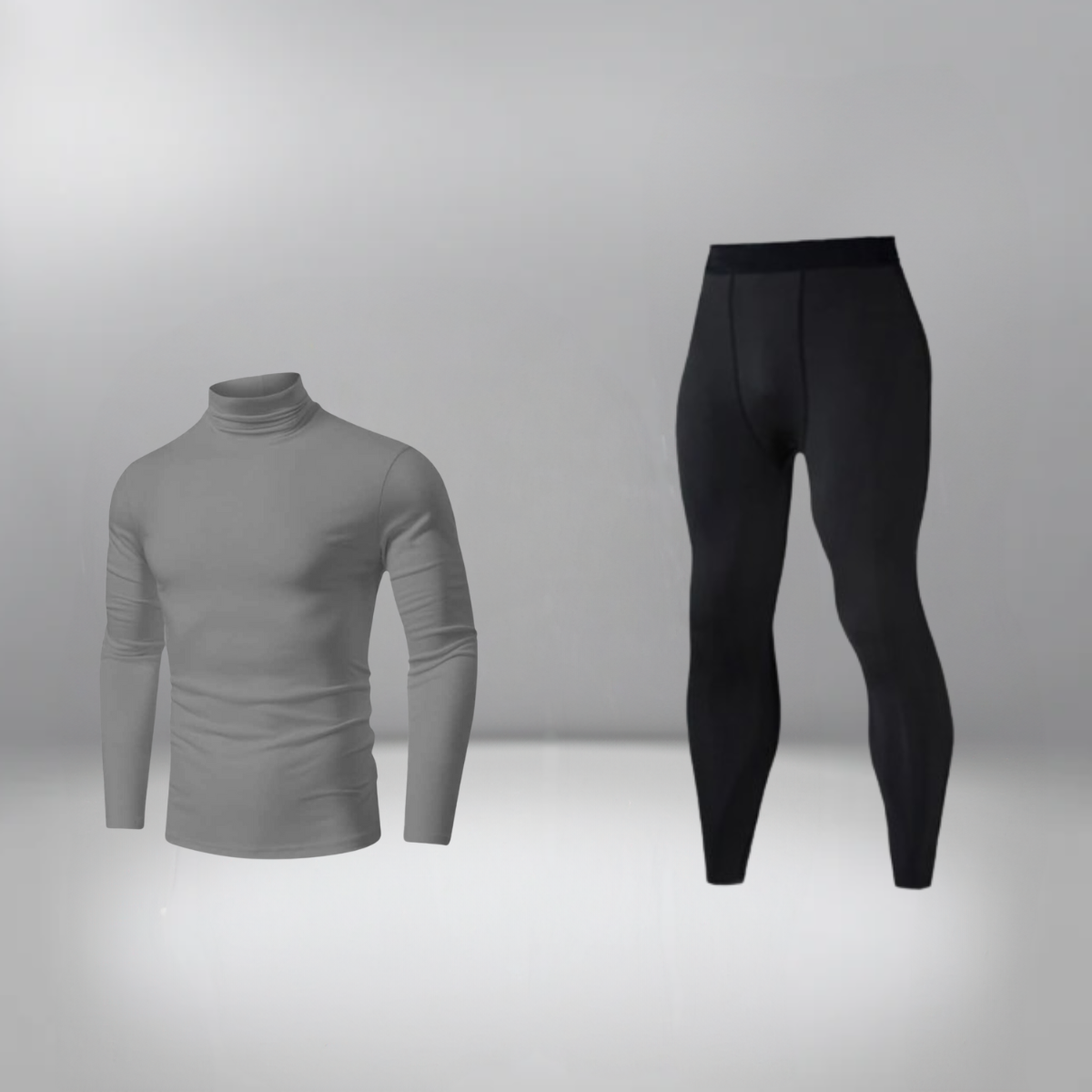 Kit Calça Térmica e Camisa Térmica Masculina Manga Longa Gola Alta Segunda Pele - Todas as Cores
