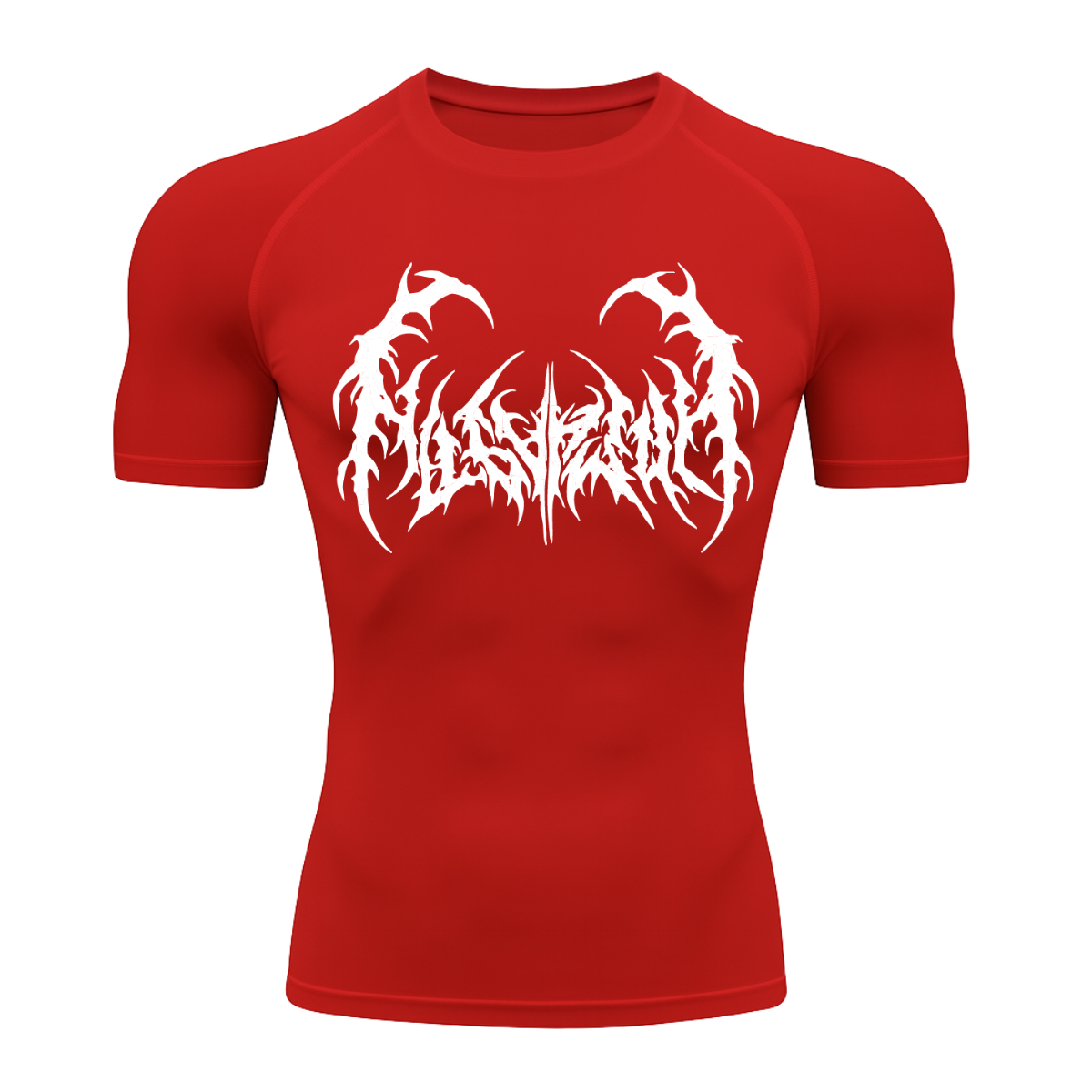 Camiseta Curta Compressão Proteção UV Cyber Tribal Dark Metal Rash Guard