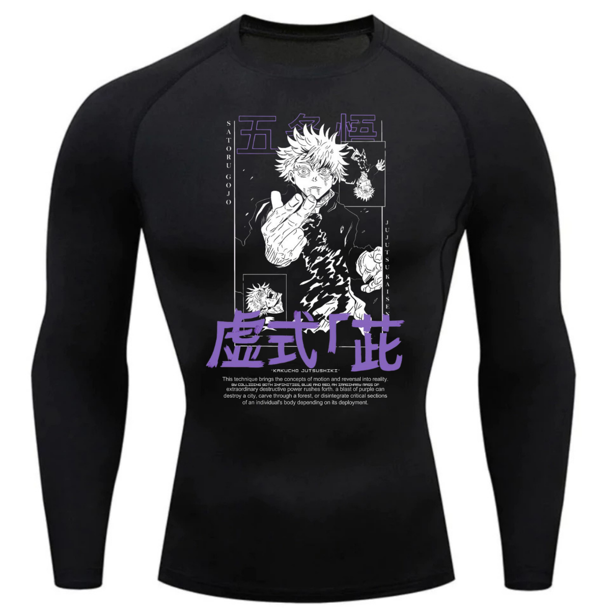 Camiseta Longa Compressão Proteção UV  Jujutsu 14 Gojo