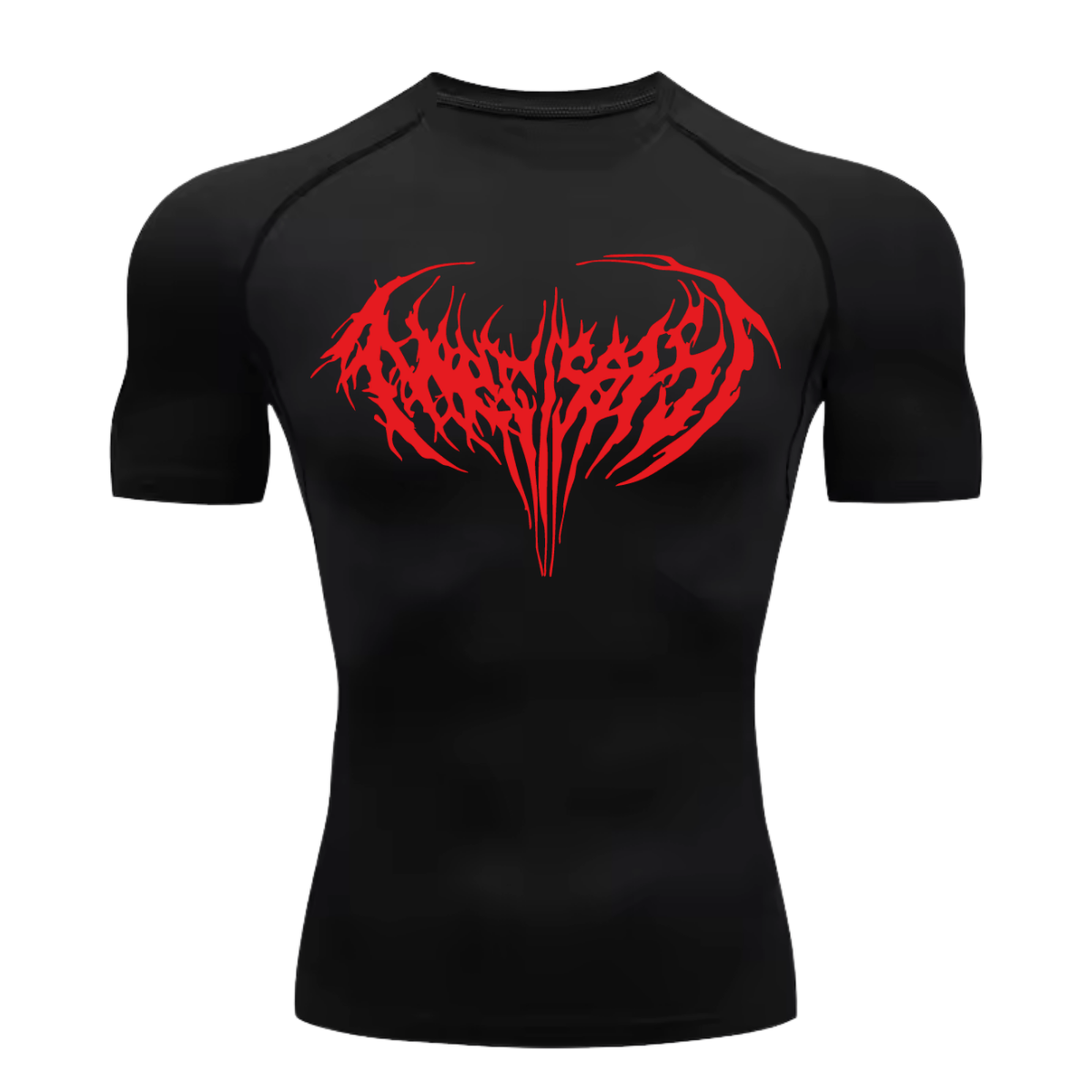 Camiseta Curta Compressão Proteção UV Cyber Tribal Narcissist Frente