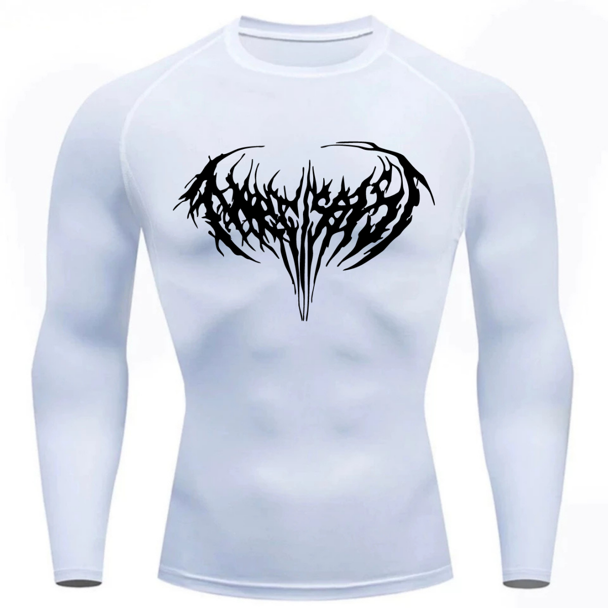 Camiseta Longa Compressão Proteção UV Cyber Tribal Narcissist Frente