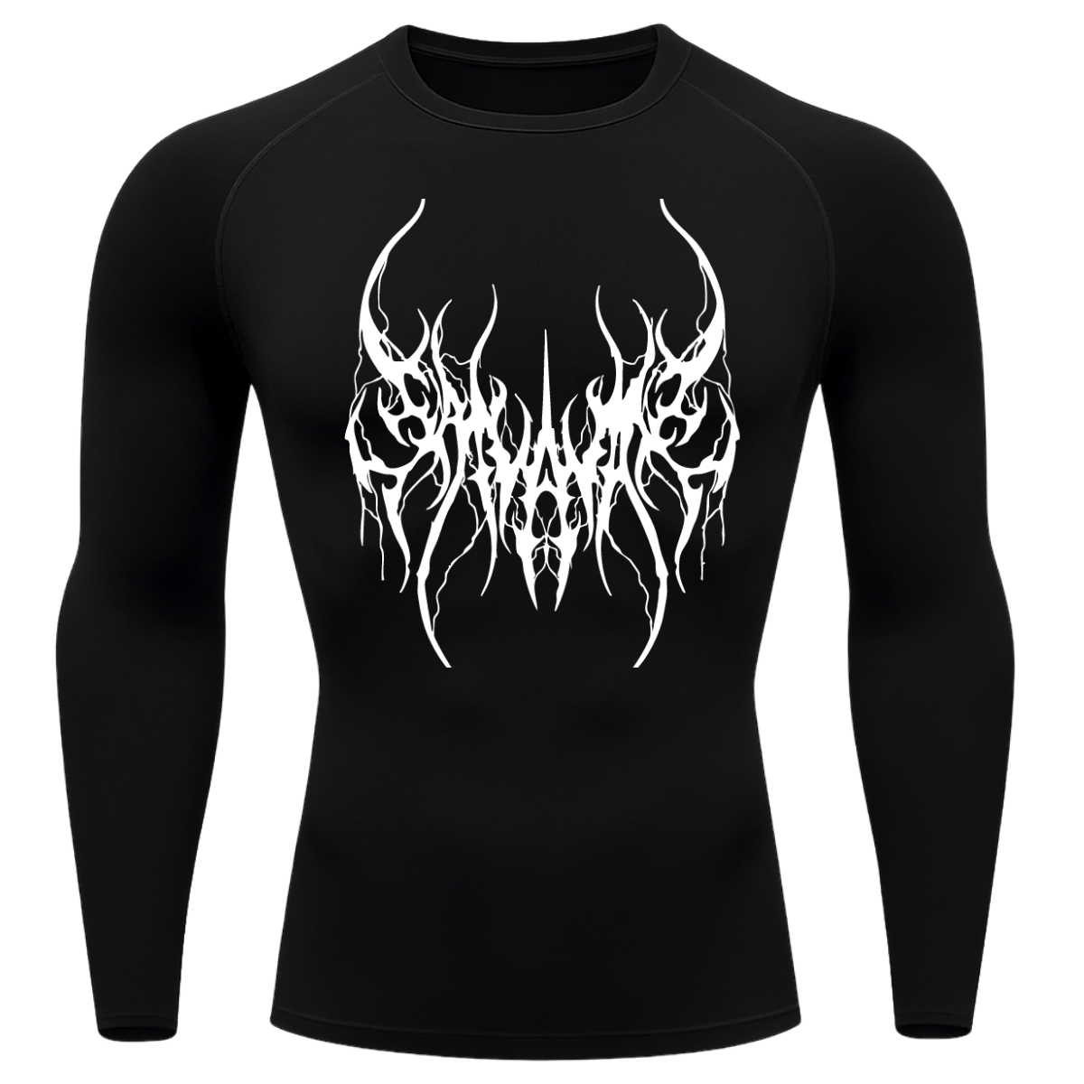 Camiseta Longa Compressão Proteção UV Cyber Tribal Save Me Rash Guard