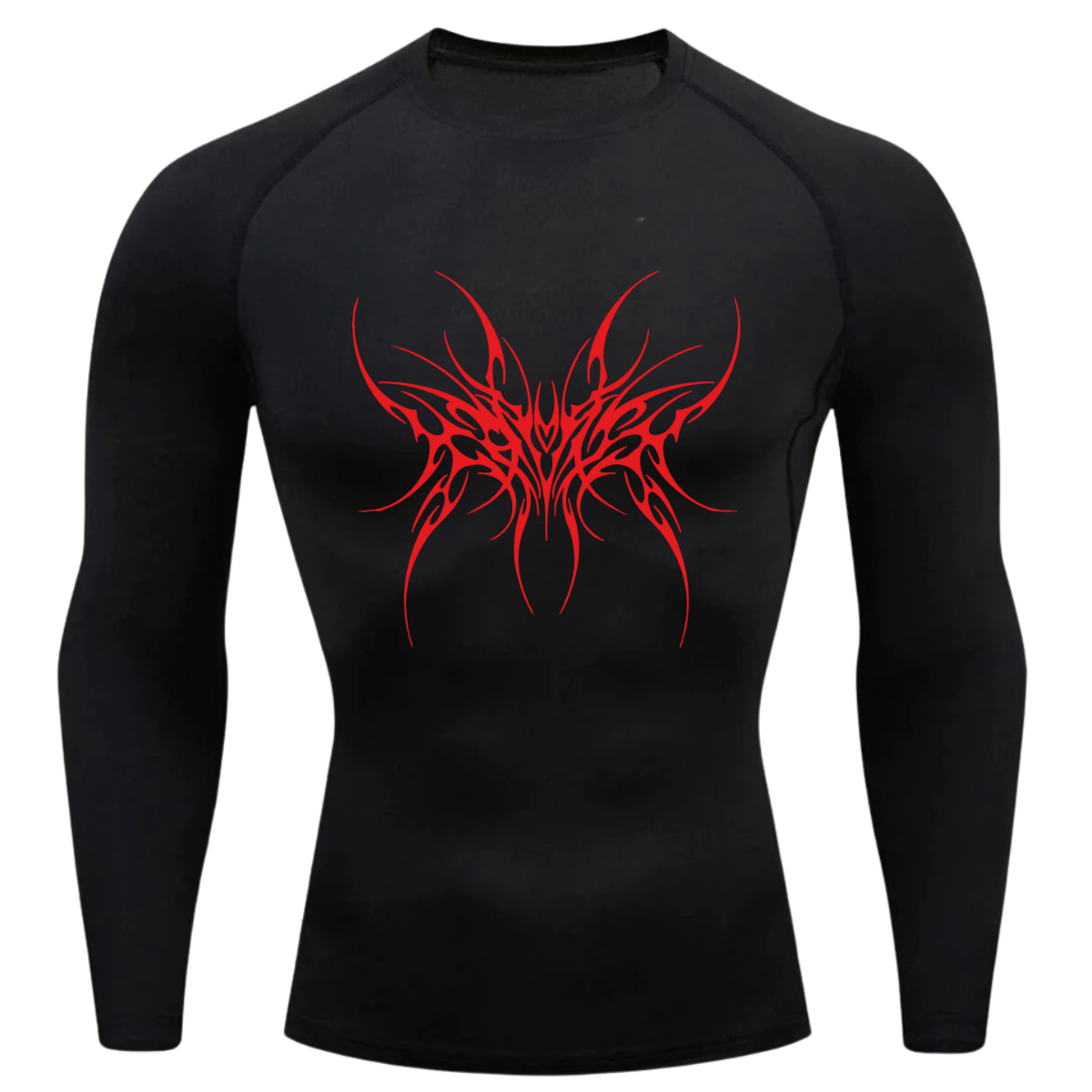 Camiseta Longa Compressão Proteção UV Cyber Tribal Cybersigilism Frente