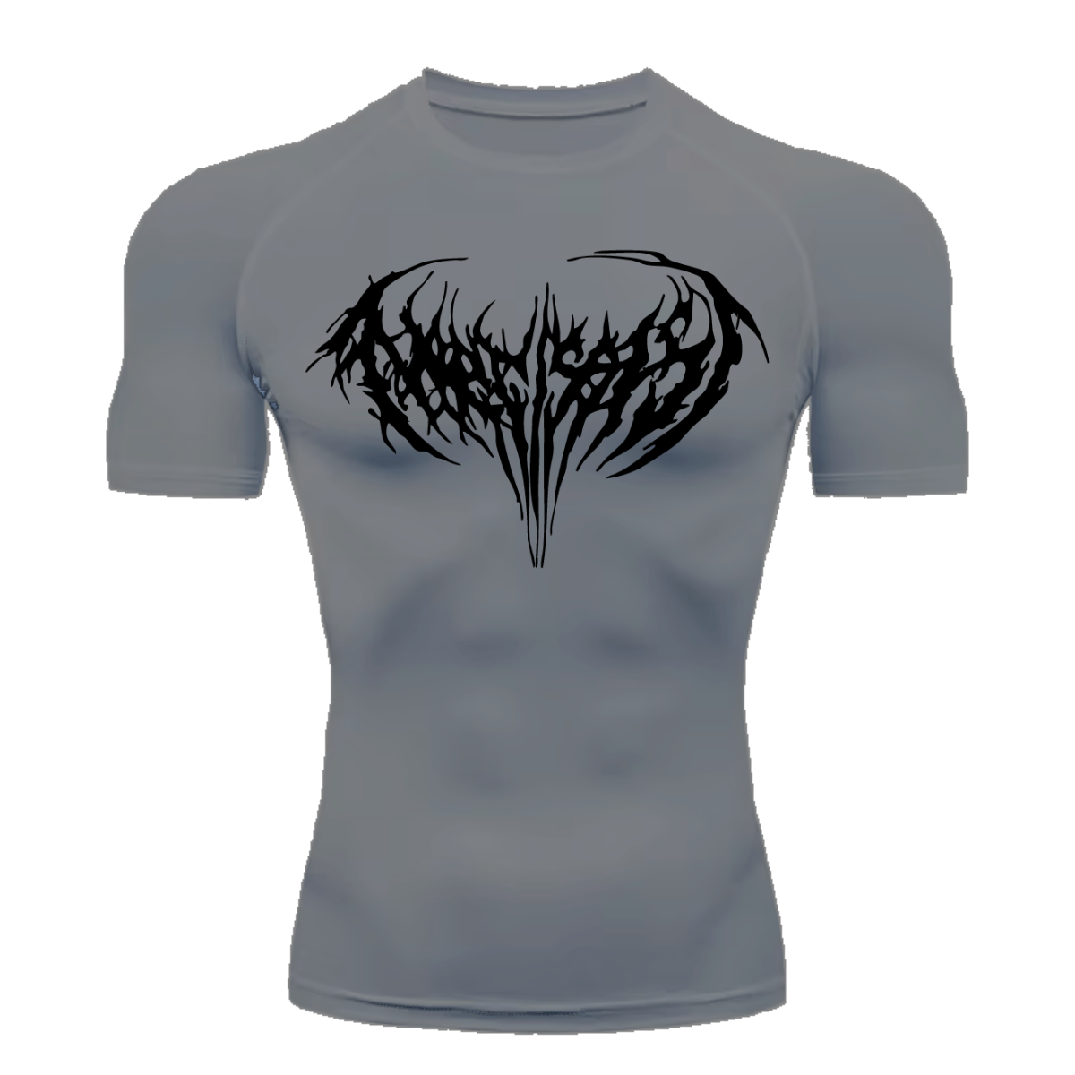 Camiseta Curta Compressão Proteção UV Cyber Tribal Narcissist Frente