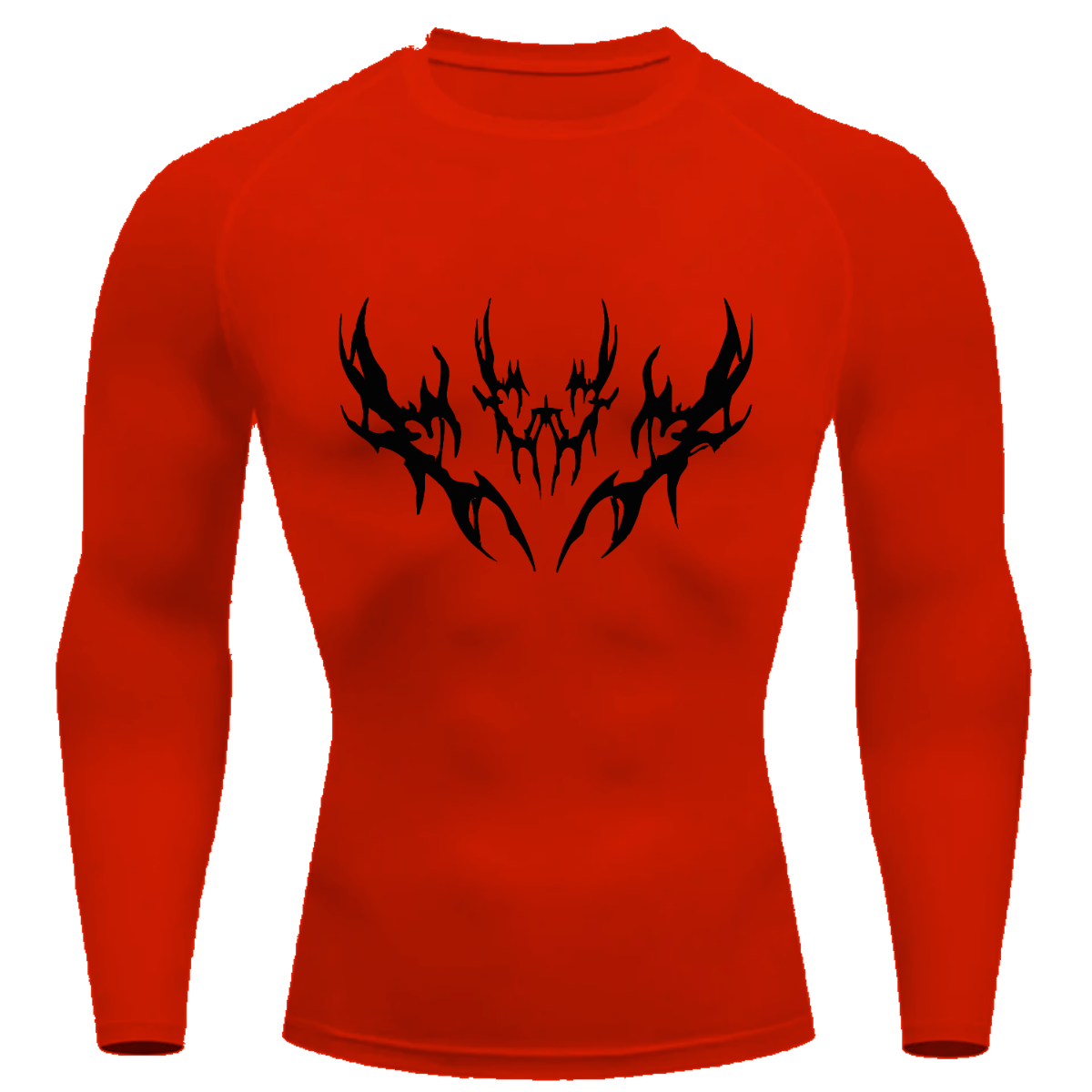 Camiseta Longa Compressão Proteção UV Cyber Tribal Vetorial Frente