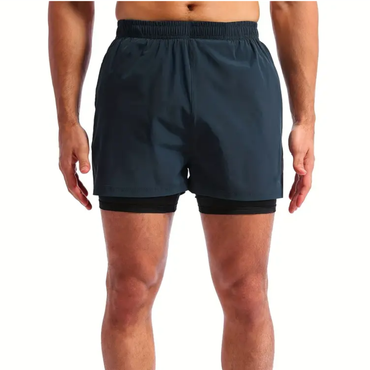 Shorts Bermuda 2 em 1 Com Short Interno Compressão Masculino