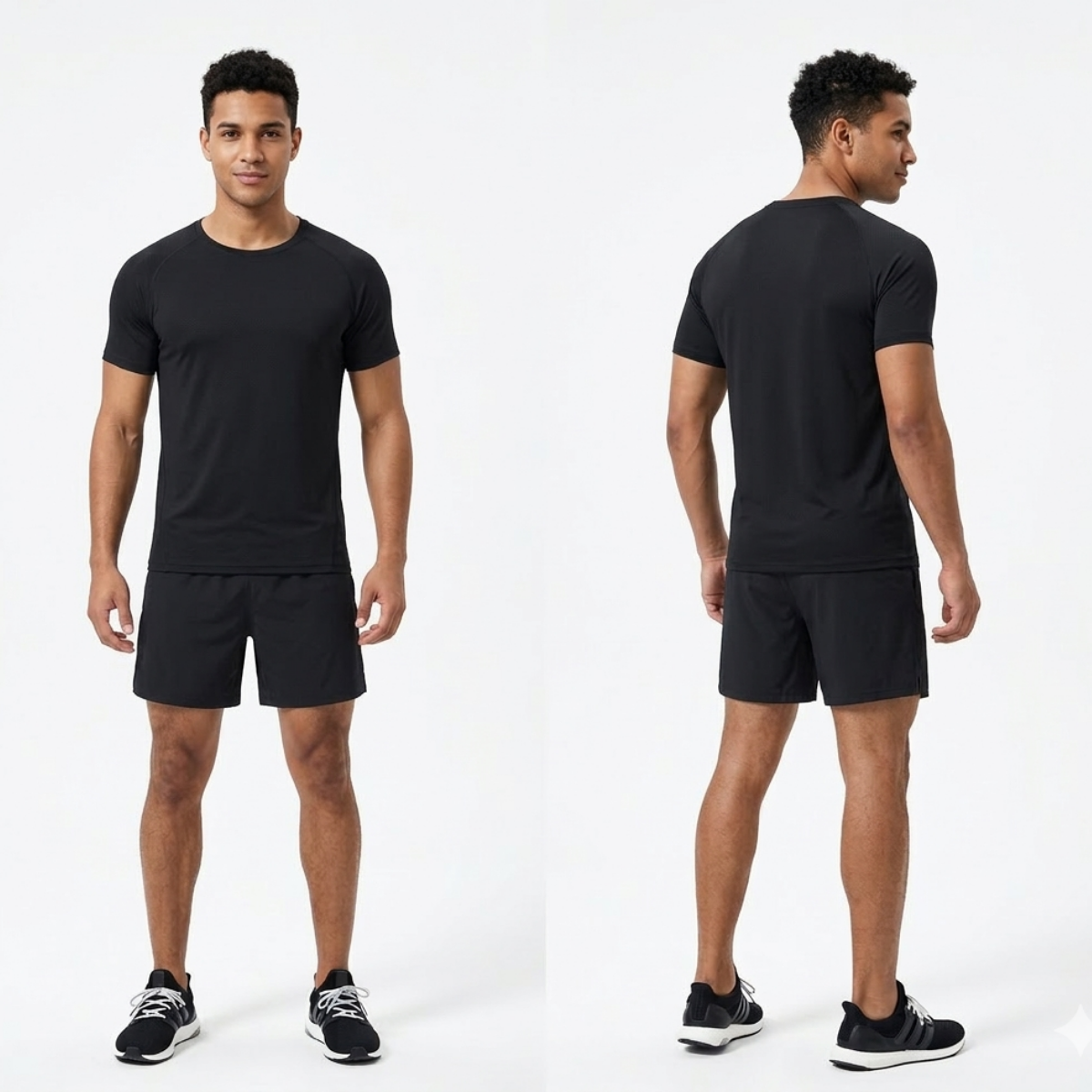 Camiseta Manga Curta Preta Proteção Uv 50+ DryFit