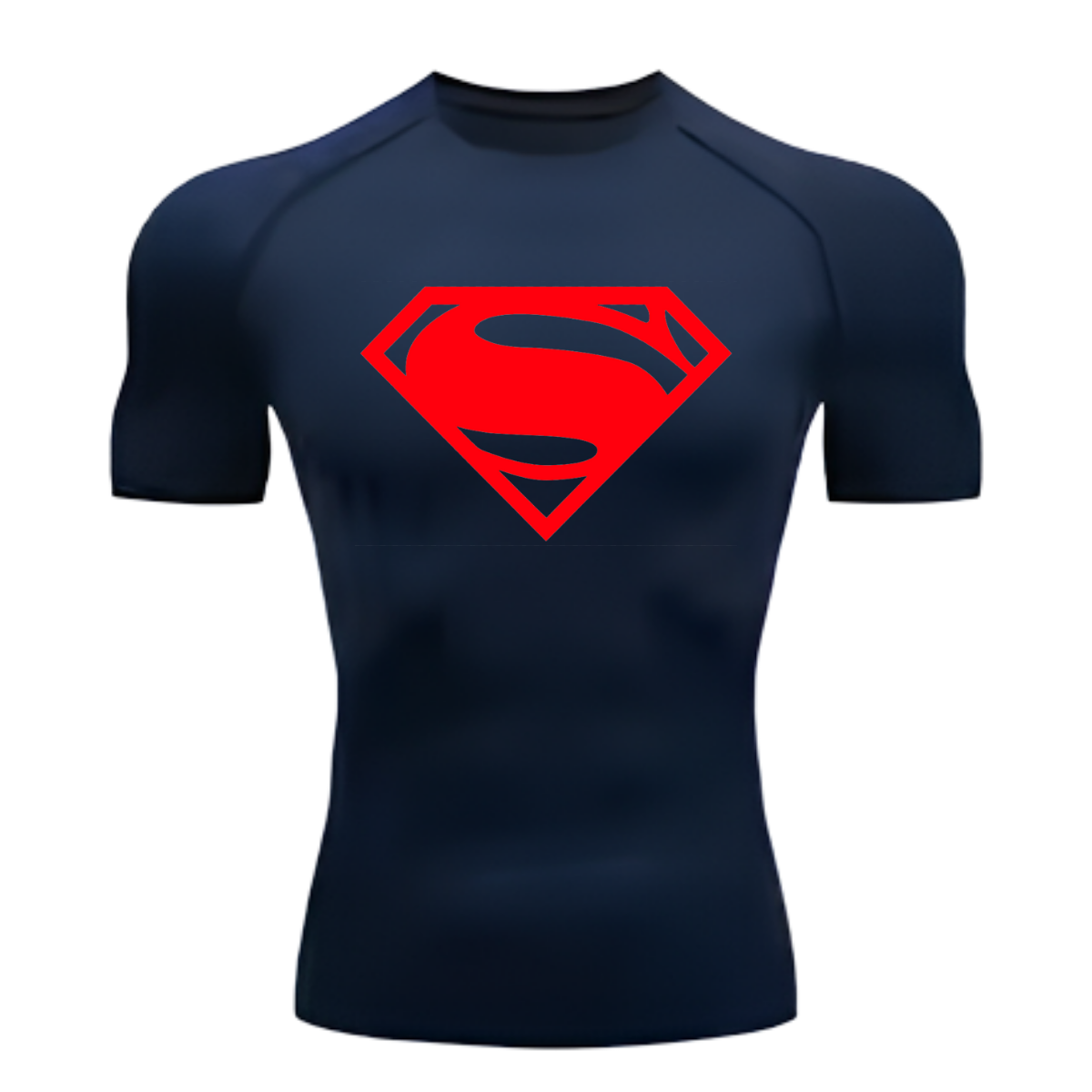 Camisa Compressão Proteção Uv 50+ Estampada Tecido Gelado Segunda Pele Manga Curta Super Man Super Homem Rash Guard