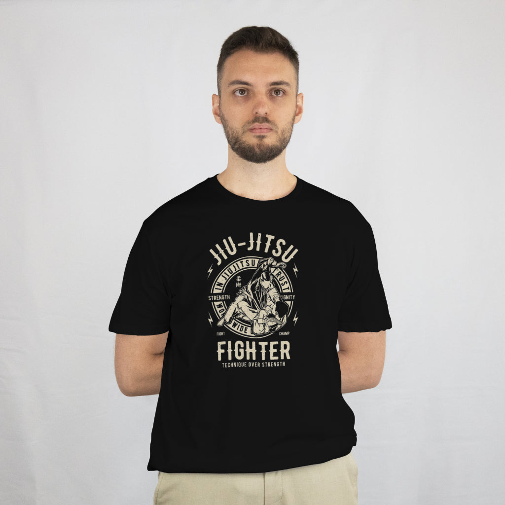 Camiseta Regular Casual Unissex Jiu Jitsu Fighter Algodão 30.1 Luta - 01