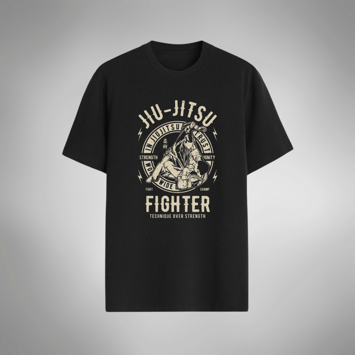 Camiseta Regular Casual Unissex Jiu Jitsu Fighter Algodão 30.1 Luta - 01