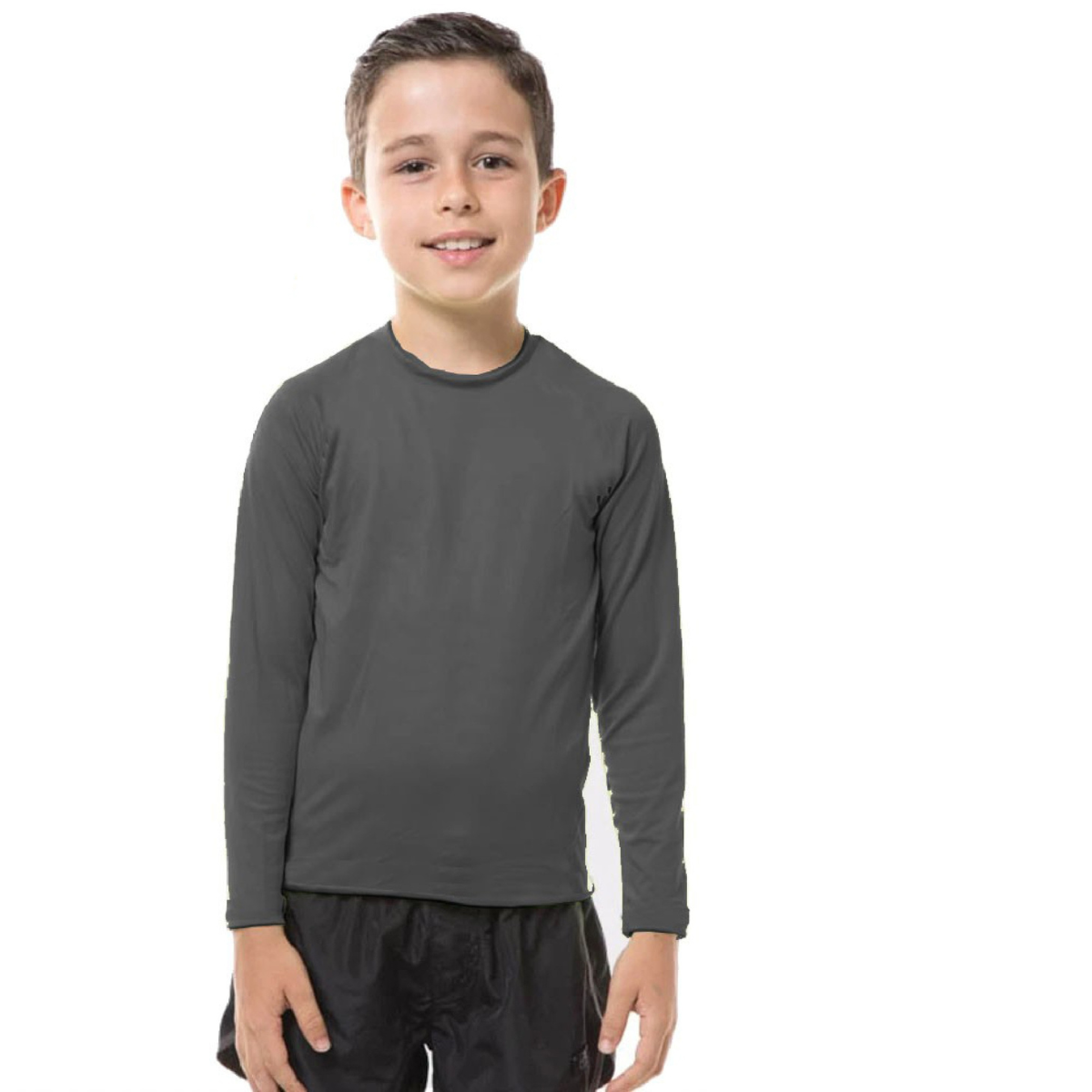 Camiseta Térmica Cinza Infantil Proteção Solar Uv 50+