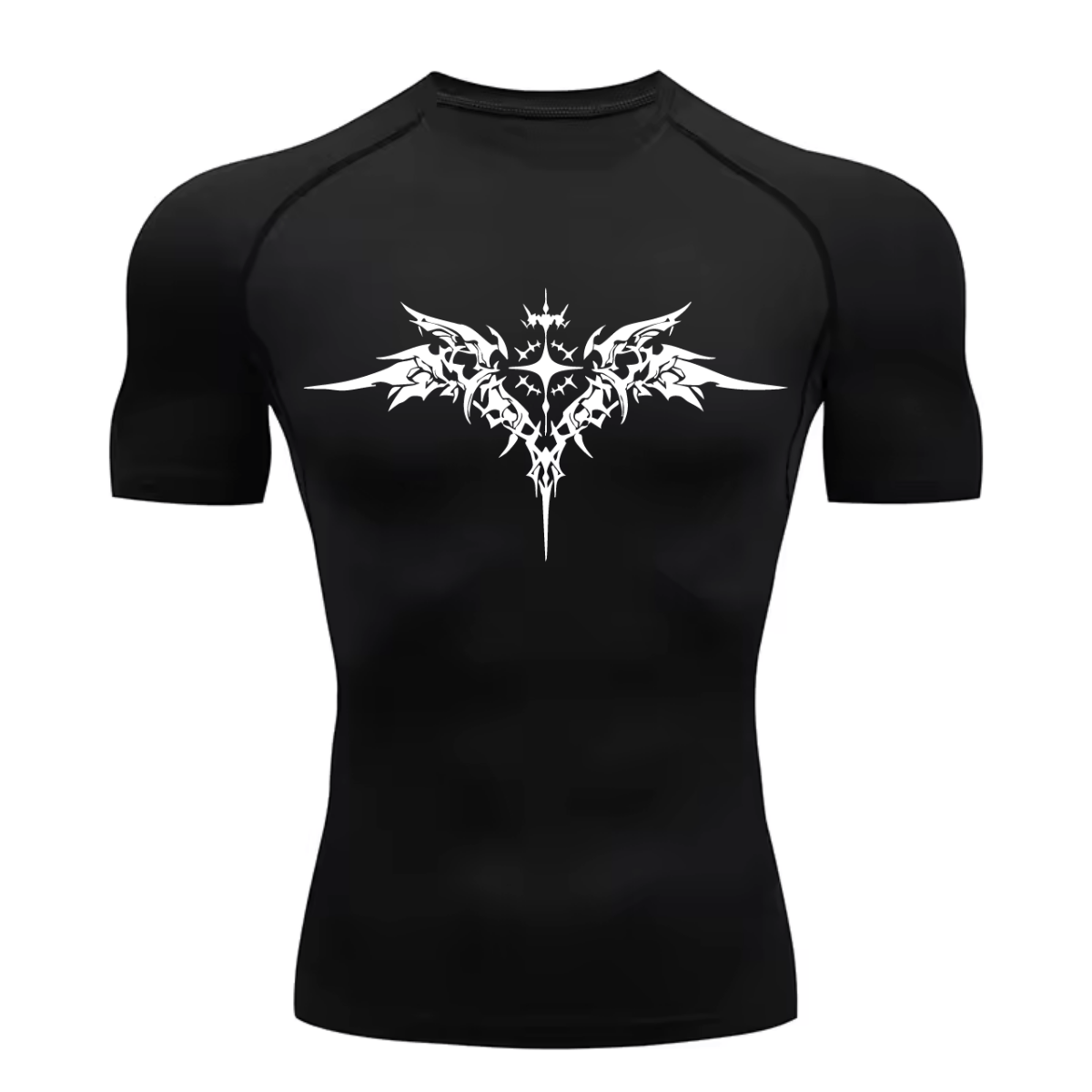Camiseta Longa Compressão Proteção UV Cyber Tribal Asas 03 Frente