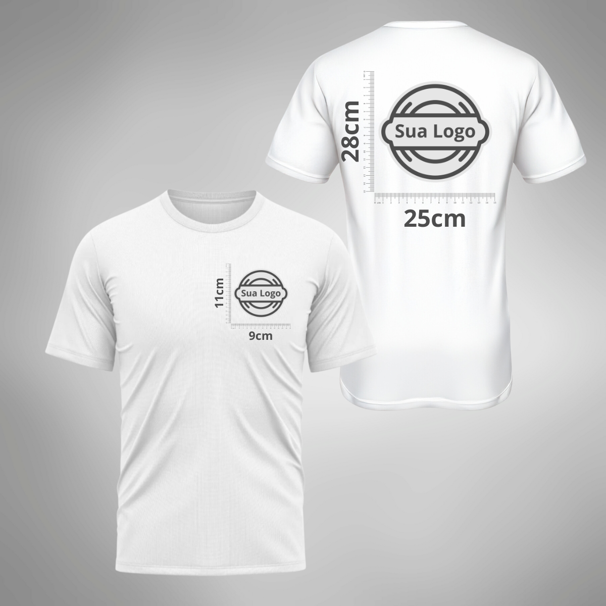 Camiseta PERSONALIZADA UV Curta Branca Estampa Logo