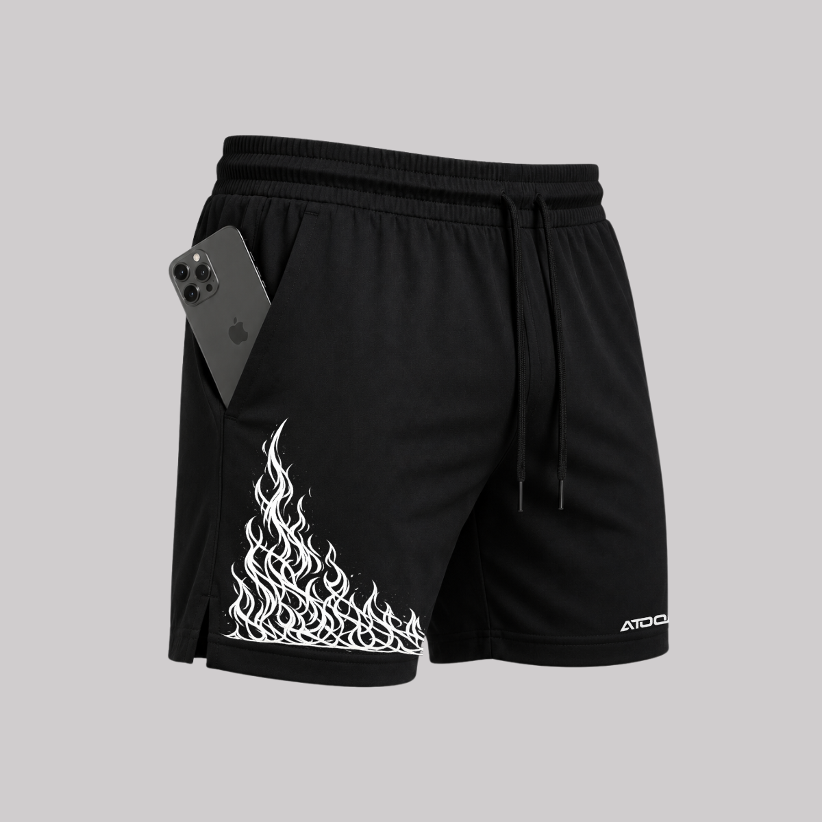 Shorts Elastano Fire Bermuda Fogo Corrida Mauricinho Tecido Leve Bermuda Para Treinar Gym