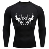 Camiseta Longa Compressão Proteção UV Cyber Tribal Vetorial Frente