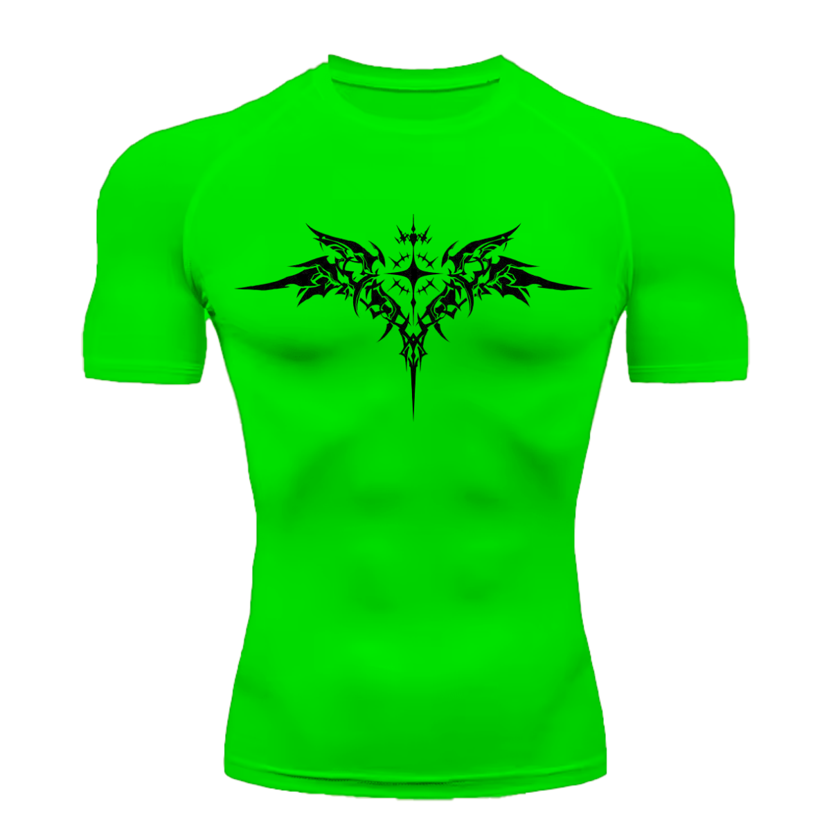 Camiseta Longa Compressão Proteção UV Cyber Tribal Asas 03 Frente