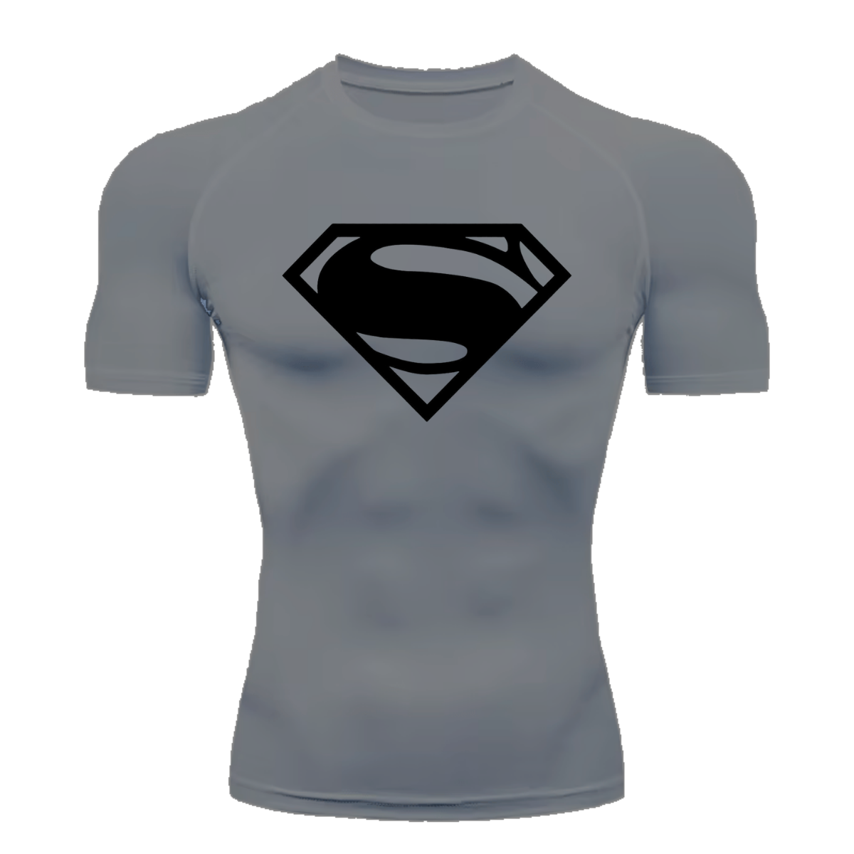 Camisa Compressão Proteção Uv 50+ Estampada Tecido Gelado Segunda Pele Manga Curta Super Man Super Homem Rash Guard