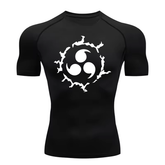 Camiseta Curta Compressão Proteção UV Maldição Sasuke