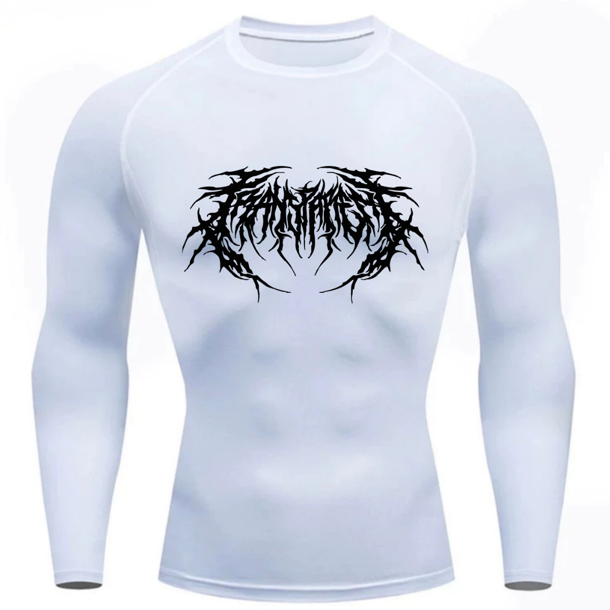 Camiseta Longa Compressão Proteção UV Cyber Tribal Frente