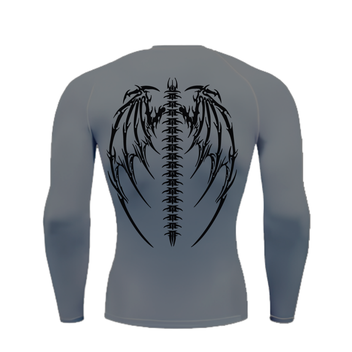 Camiseta Longa Compressão Proteção UV Cyber Tribal Asas 01 Costas
