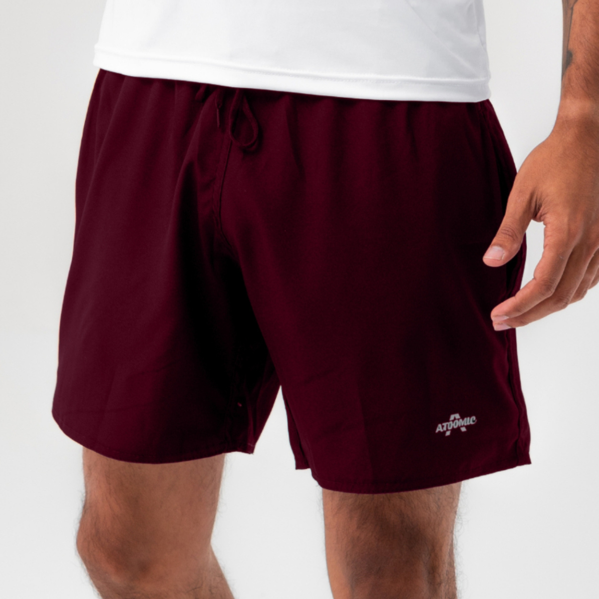 Bermuda Shorts Elastano Premium Mauricinho Treino - Vinho Bordô