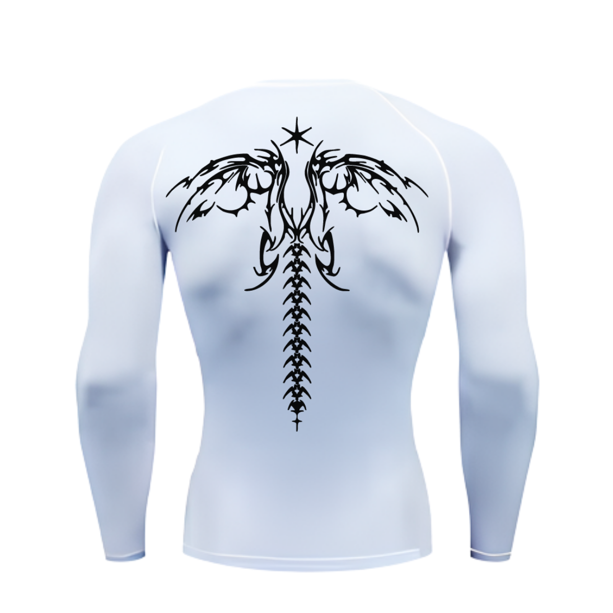 Camiseta Longa Compressão Proteção UV Cyber Tribal Asas 02 Costas