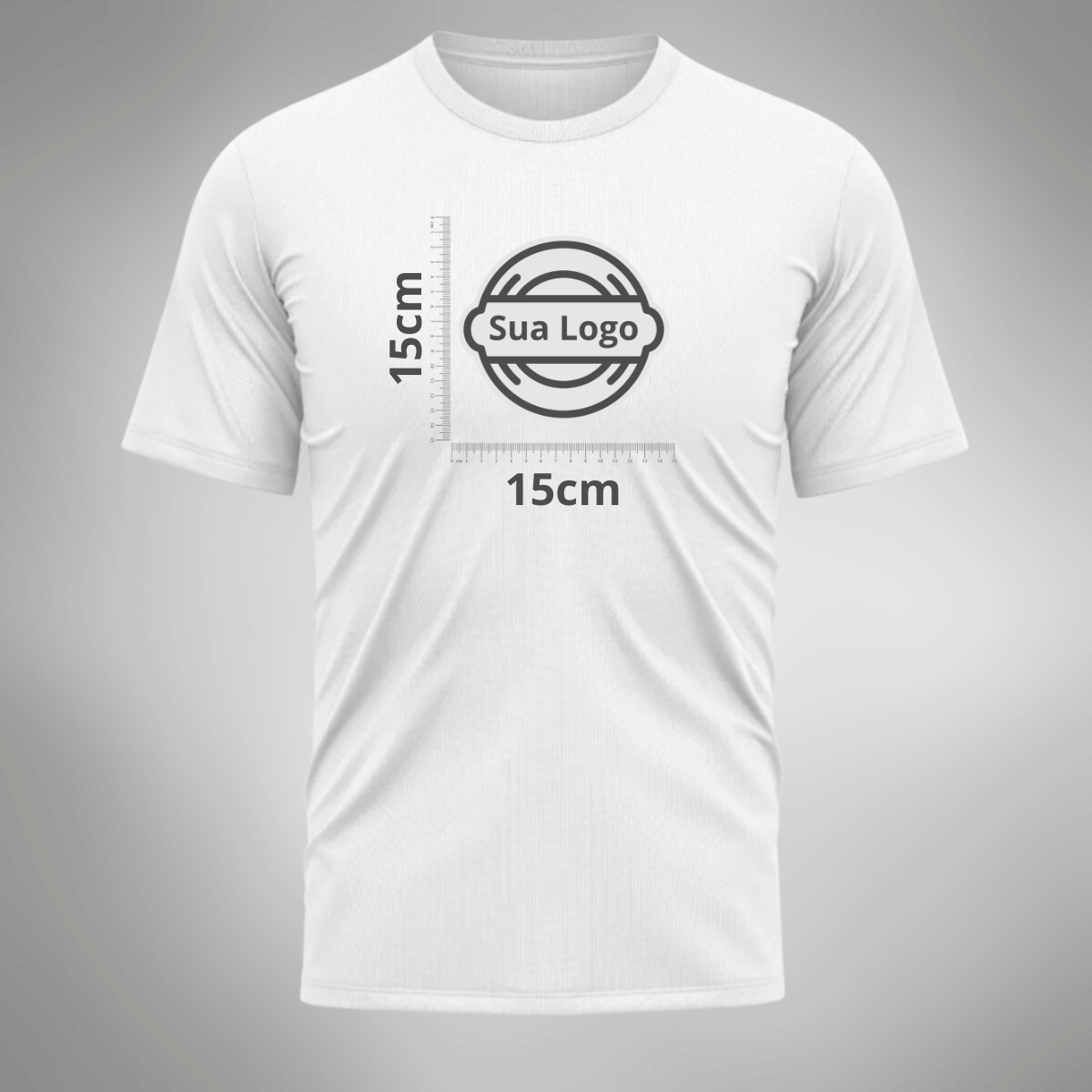 Camiseta PERSONALIZADA UV Curta Branca Estampa Logo