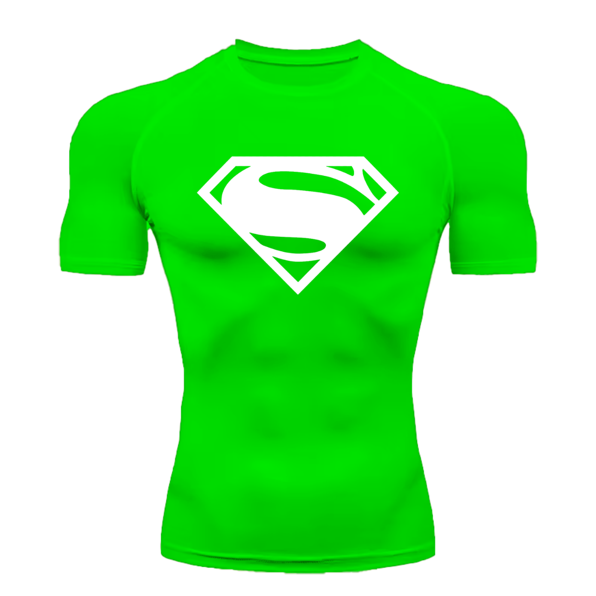 Camisa Compressão Proteção Uv 50+ Estampada Tecido Gelado Segunda Pele Manga Curta Super Man Super Homem Rash Guard