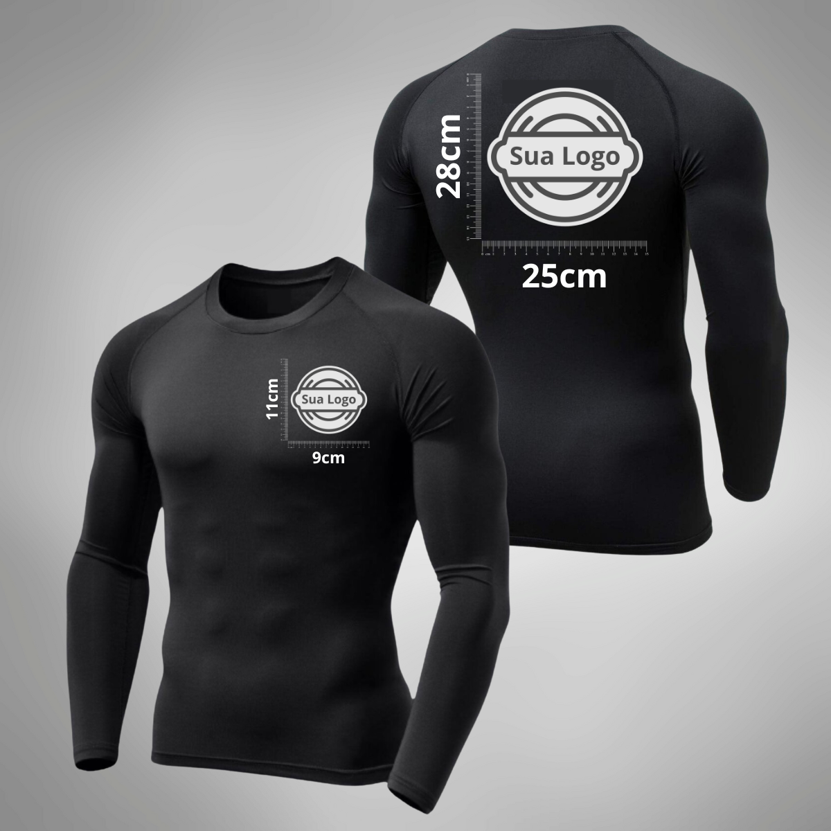 Camiseta PERSONALIZADA UV Preta Estampa Logo