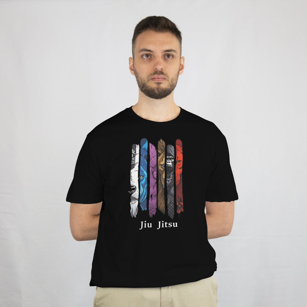 Camiseta Regular Casual Unissex Jiu Jitsu Faixas Algodão 30.1 Luta - 03