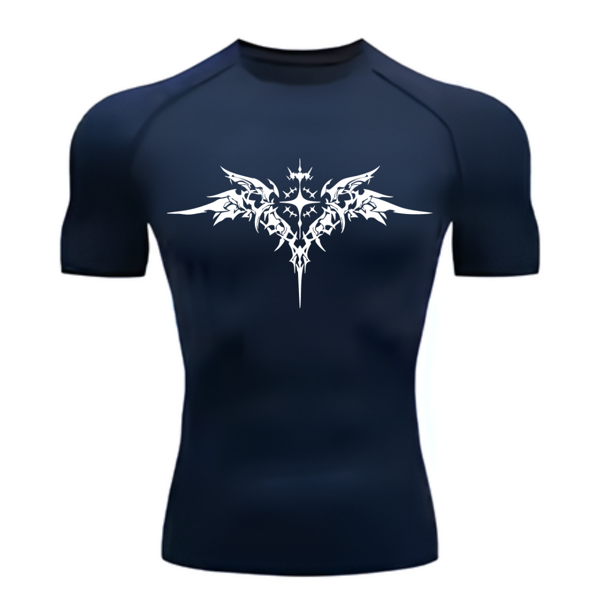 Camiseta Longa Compressão Proteção UV Cyber Tribal Asas 03 Frente