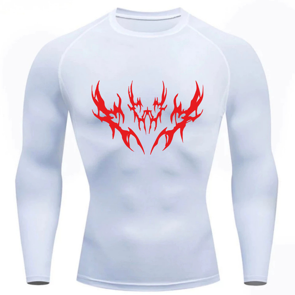 Camiseta Longa Compressão Proteção UV Cyber Tribal Vetorial Frente