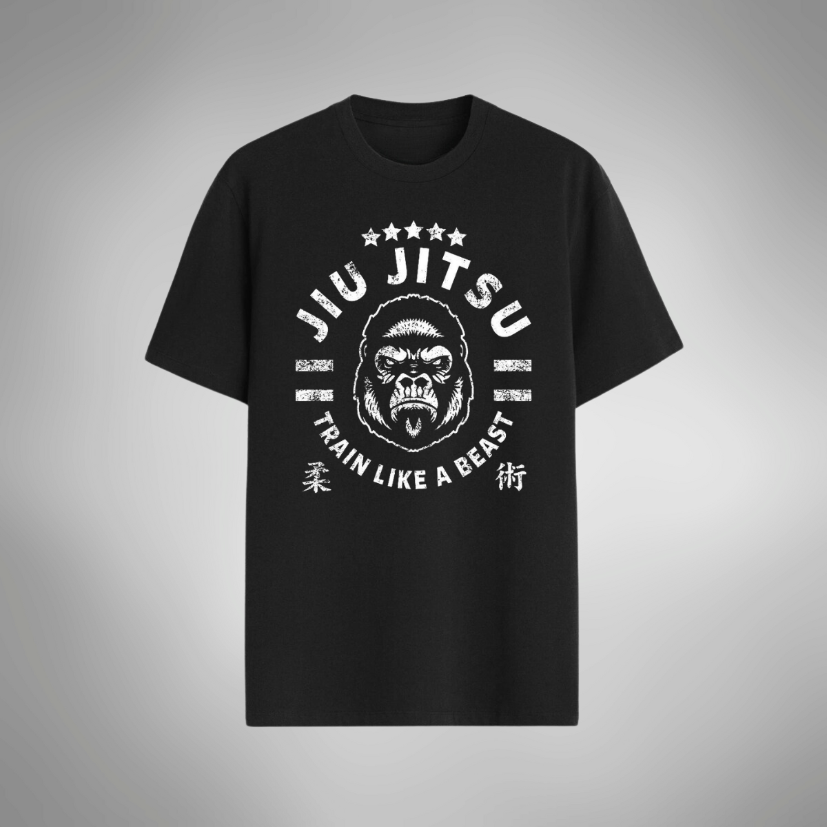 Camiseta Regular Casual Unissex Jiu Jitsu Gorilla Strong Algodão 30.1 Luta - 04