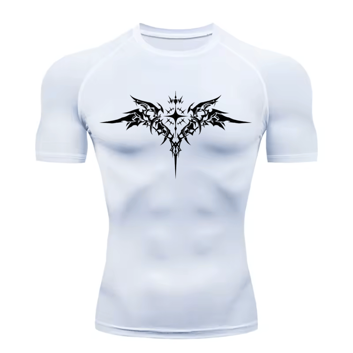 Camiseta Longa Compressão Proteção UV Cyber Tribal Asas 03 Frente