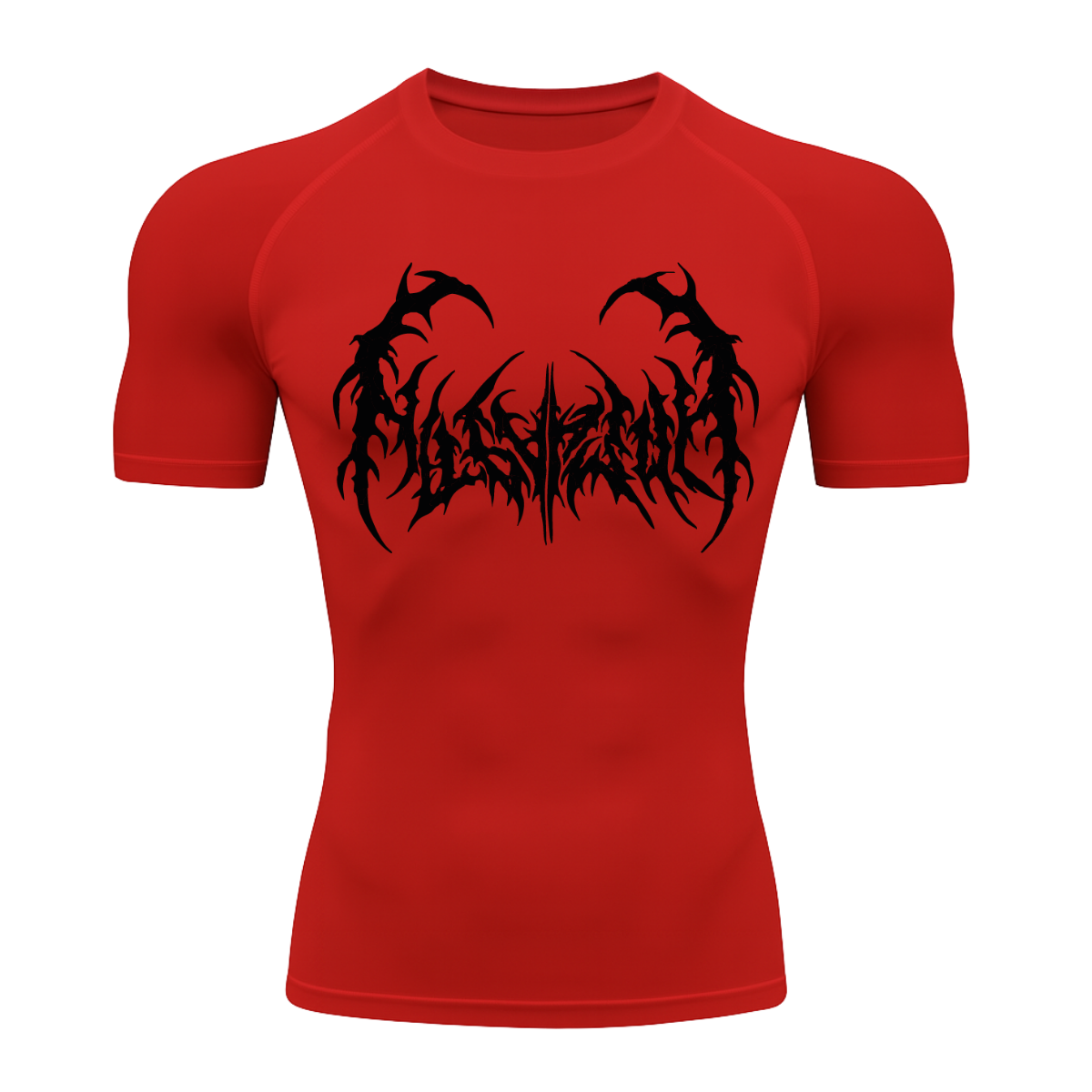 Camiseta Curta Compressão Proteção UV Cyber Tribal Dark Metal Rash Guard