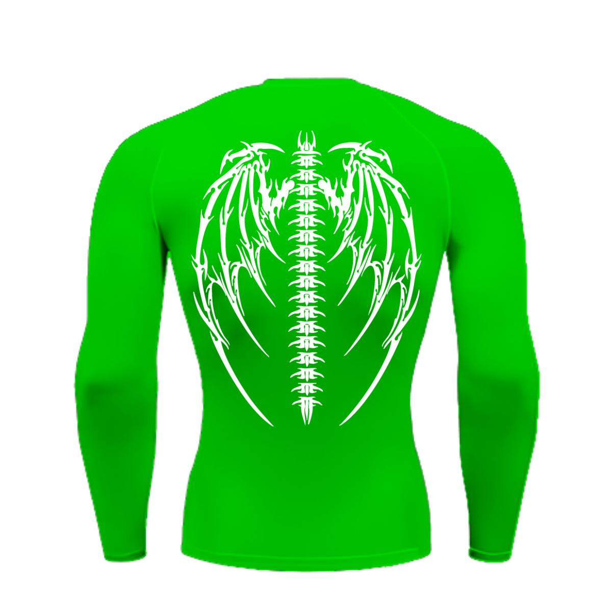 Camiseta Longa Compressão Proteção UV Cyber Tribal Asas 01 Costas