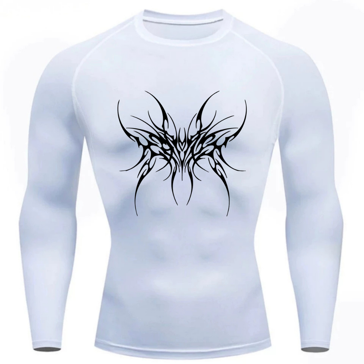 Camiseta Longa Compressão Proteção UV Cyber Tribal Cybersigilism Frente
