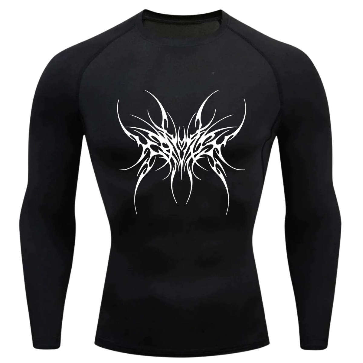 Camiseta Longa Compressão Proteção UV Cyber Tribal Cybersigilism Frente