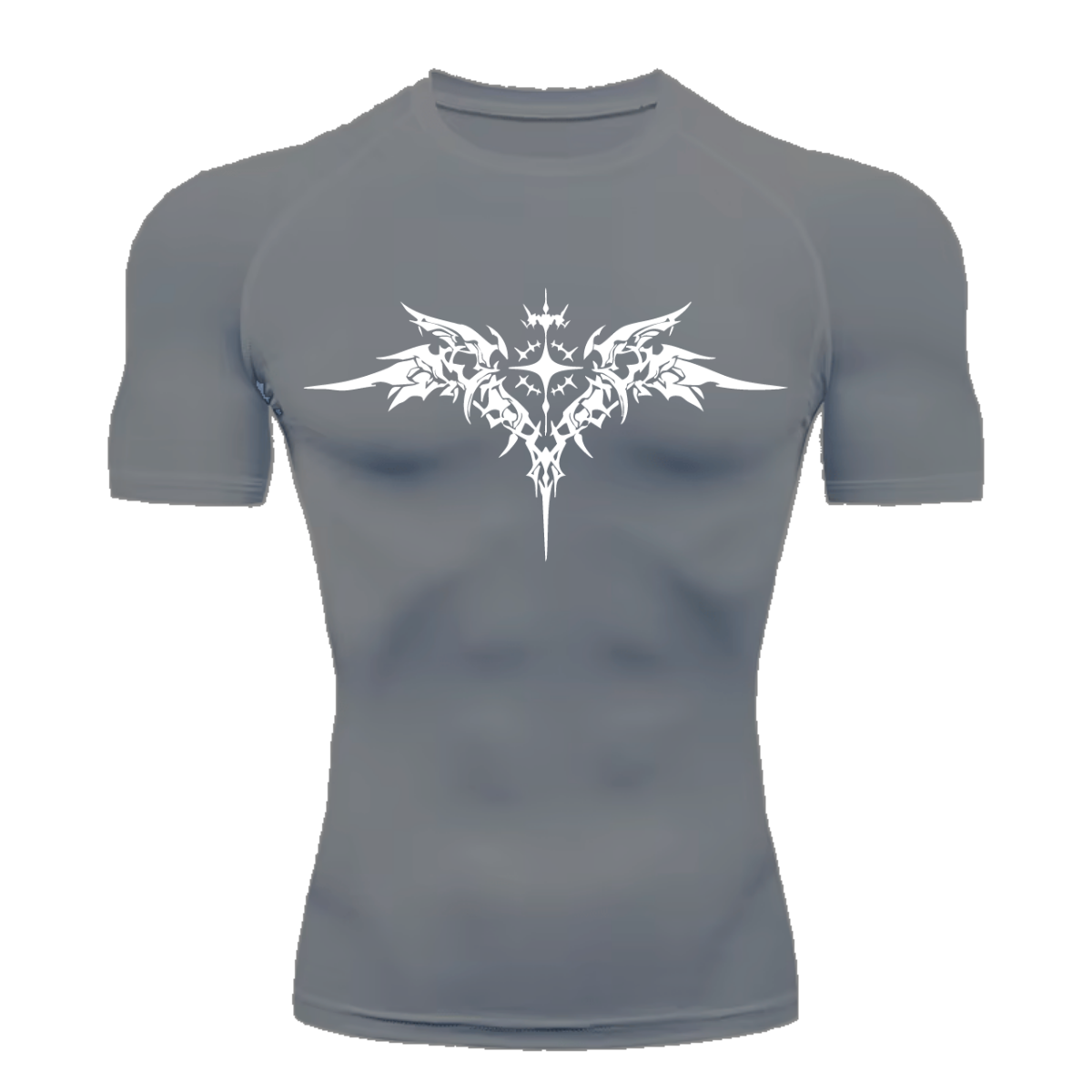 Camiseta Longa Compressão Proteção UV Cyber Tribal Asas 03 Frente
