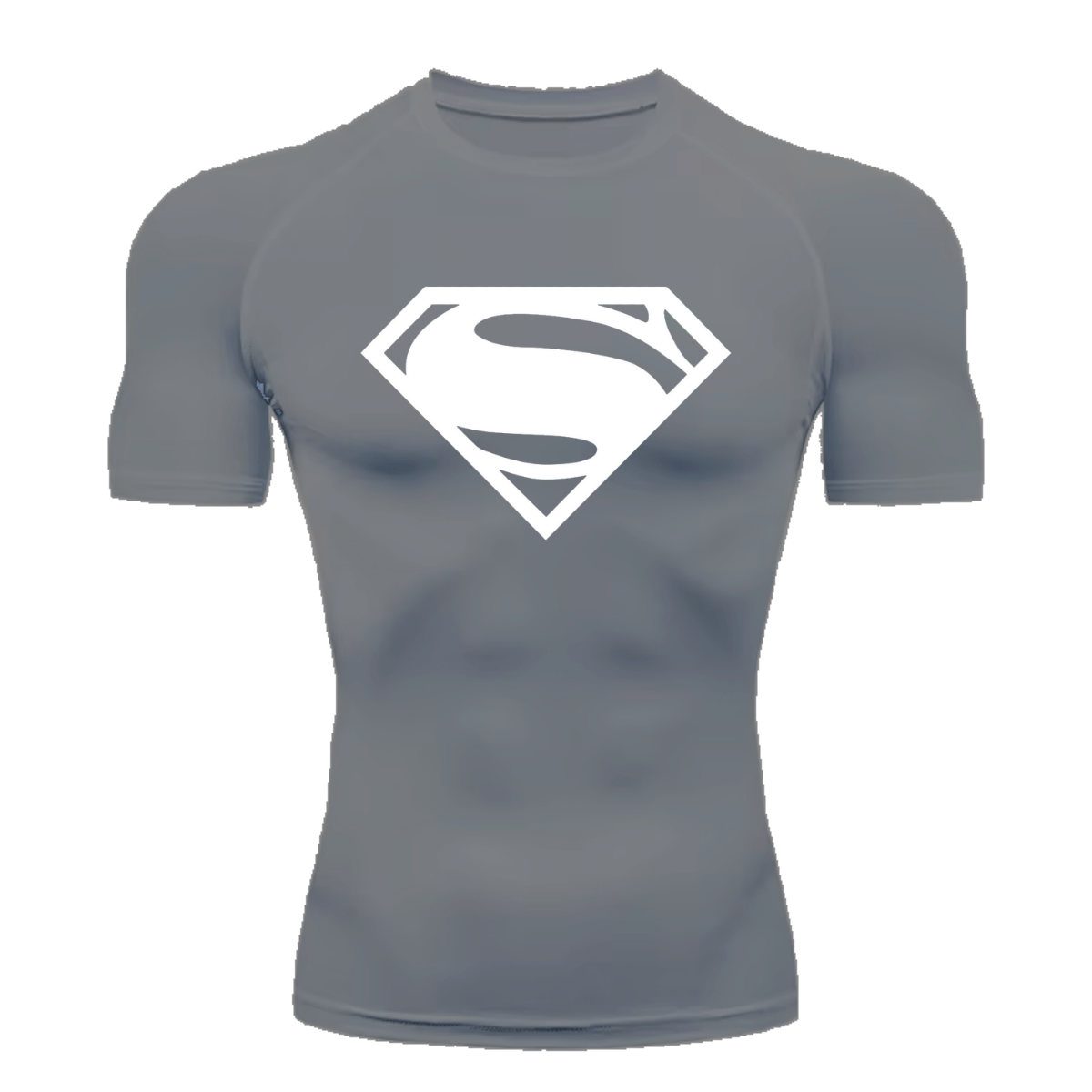Camisa Compressão Proteção Uv 50+ Estampada Tecido Gelado Segunda Pele Manga Curta Super Man Super Homem Rash Guard