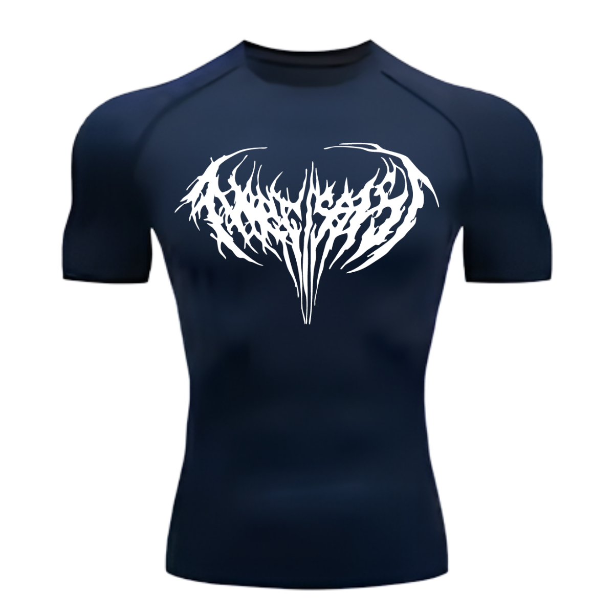Camiseta Curta Compressão Proteção UV Cyber Tribal Narcissist Frente