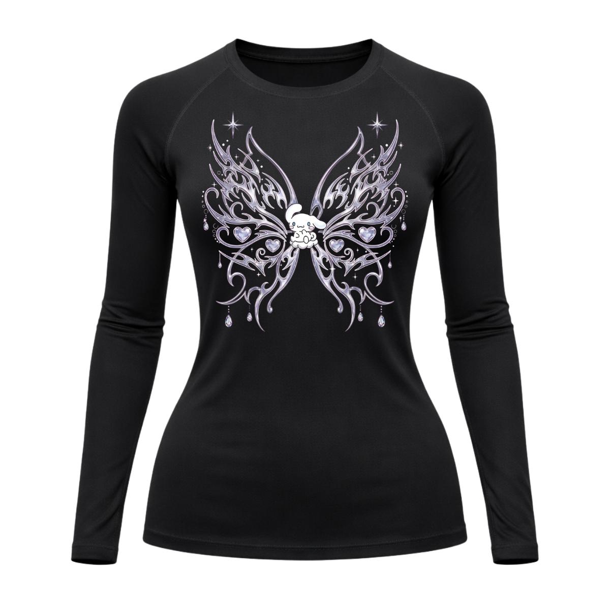 Camiseta Compressão Uv Manga Longa Cyber Tribal Cinnamoroll Hello Kitty Rash Guard