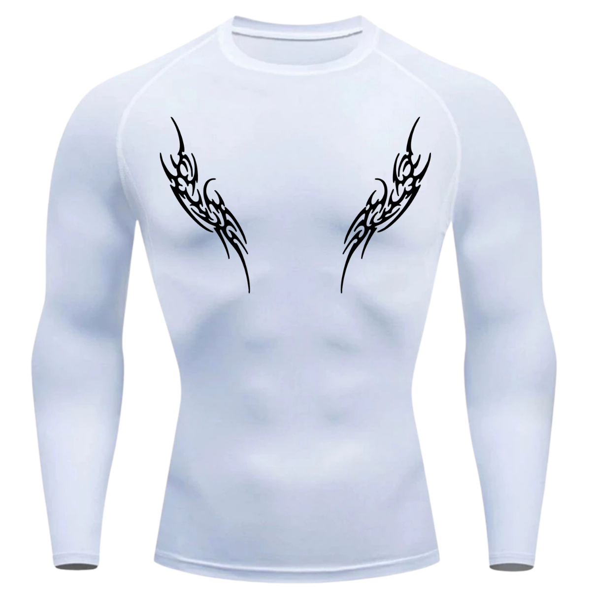 Camiseta Longa Compressão Proteção UV Cyber Tribal Dois New Stile Frente