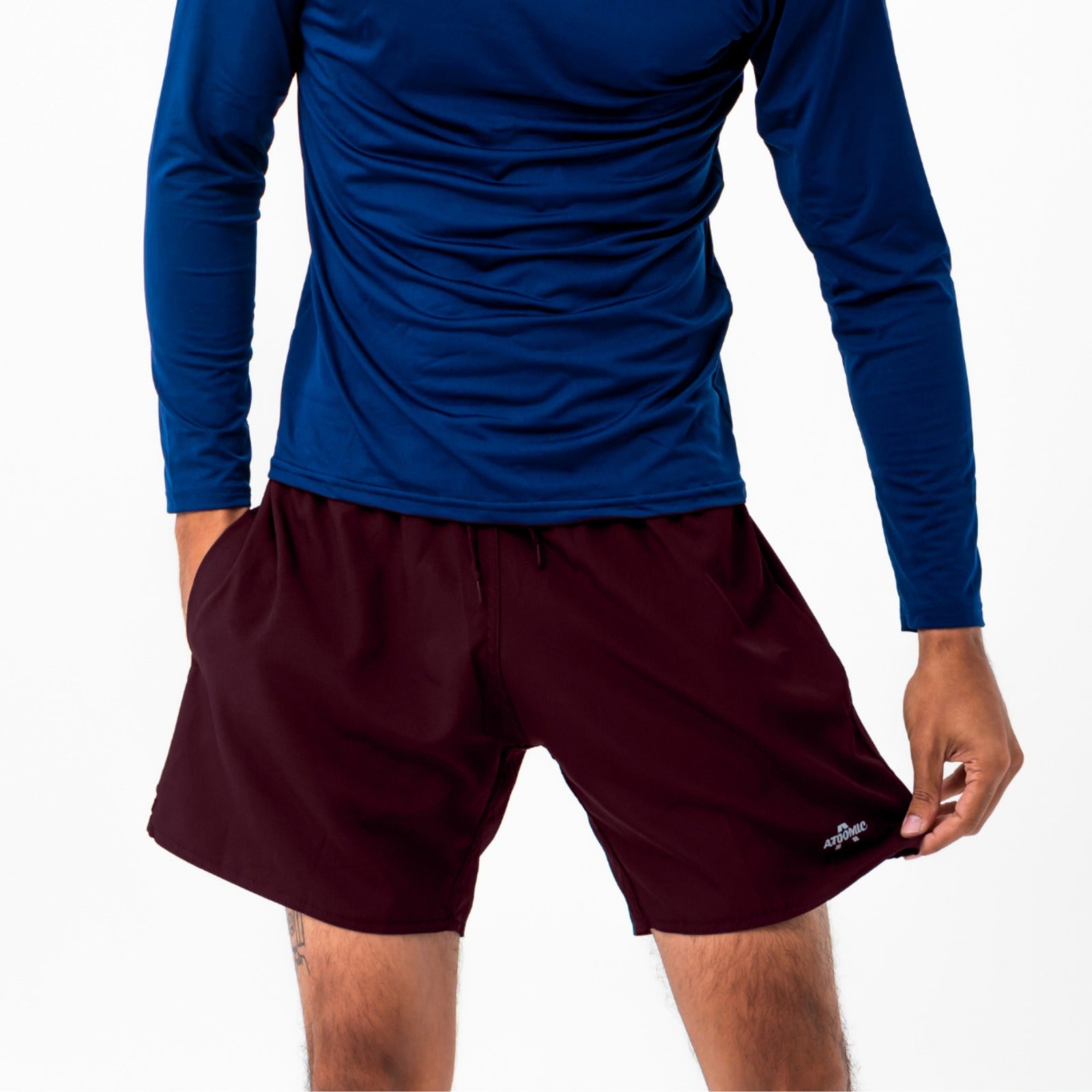 Bermuda Shorts Elastano Premium Mauricinho Treino - Vinho Bordô