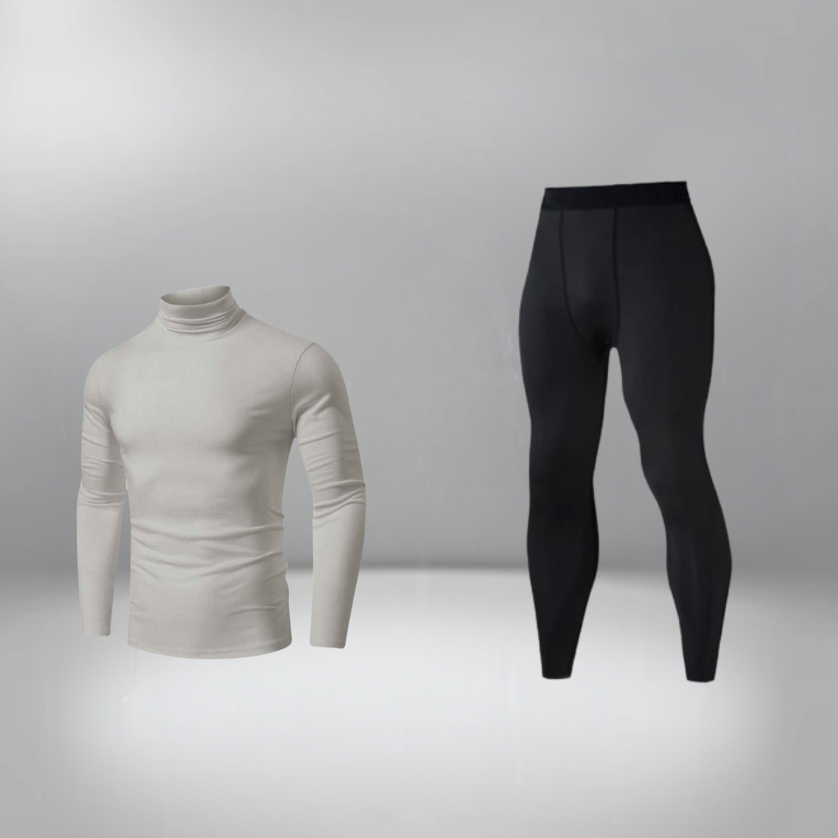 Kit Calça Térmica e Camisa Térmica Masculina Manga Longa Gola Alta Segunda Pele - Todas as Cores