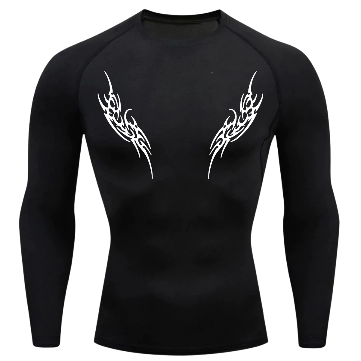Camiseta Longa Compressão Proteção UV Cyber Tribal Dois New Stile Frente