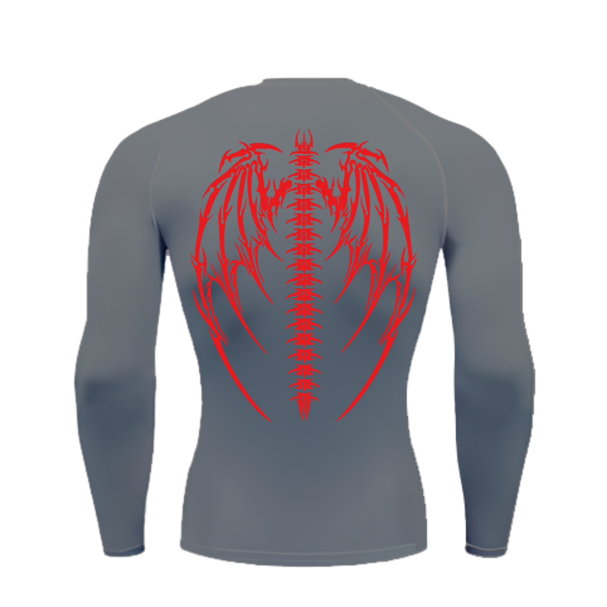 Camiseta Longa Compressão Proteção UV Cyber Tribal Asas 01 Costas