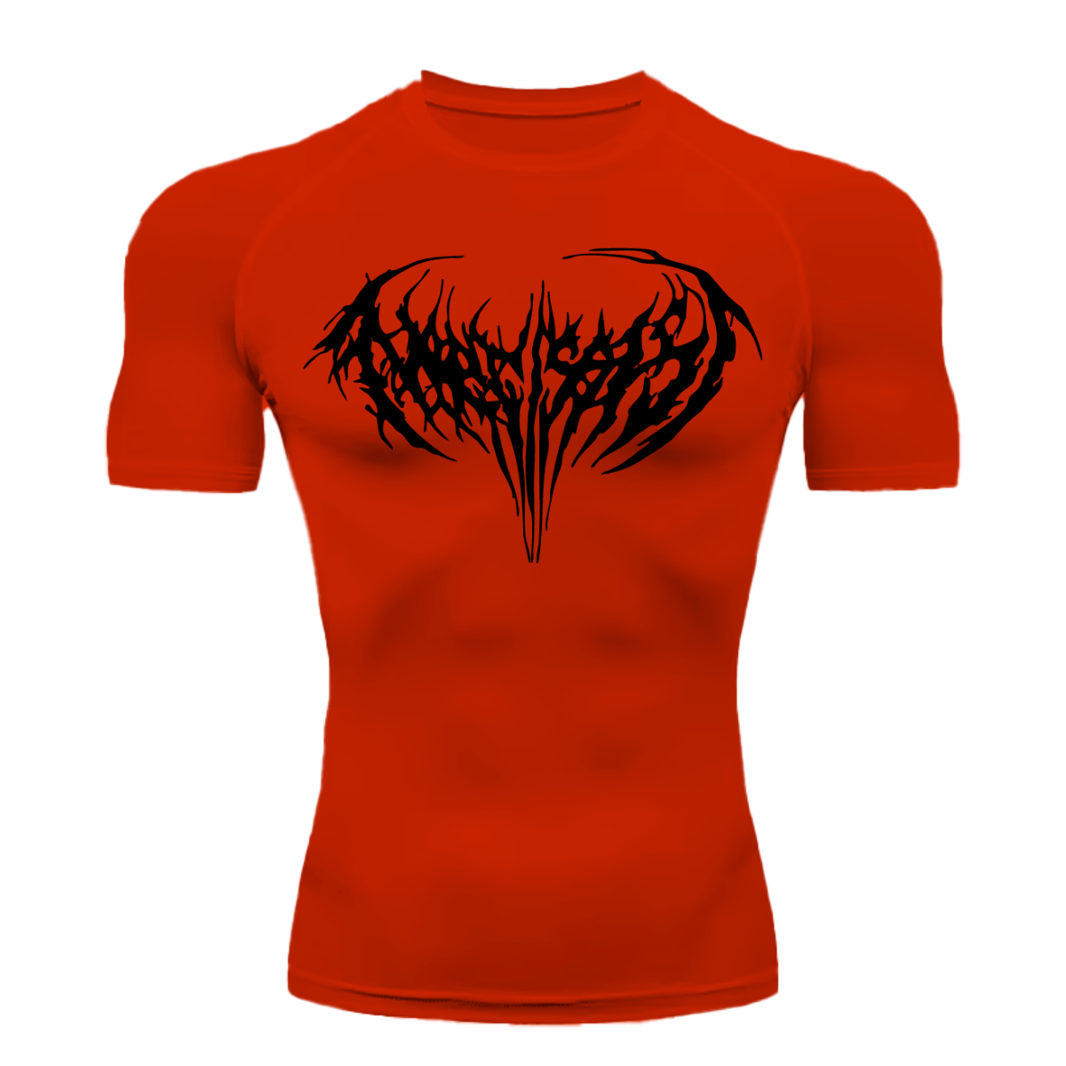 Camiseta Curta Compressão Proteção UV Cyber Tribal Narcissist Frente