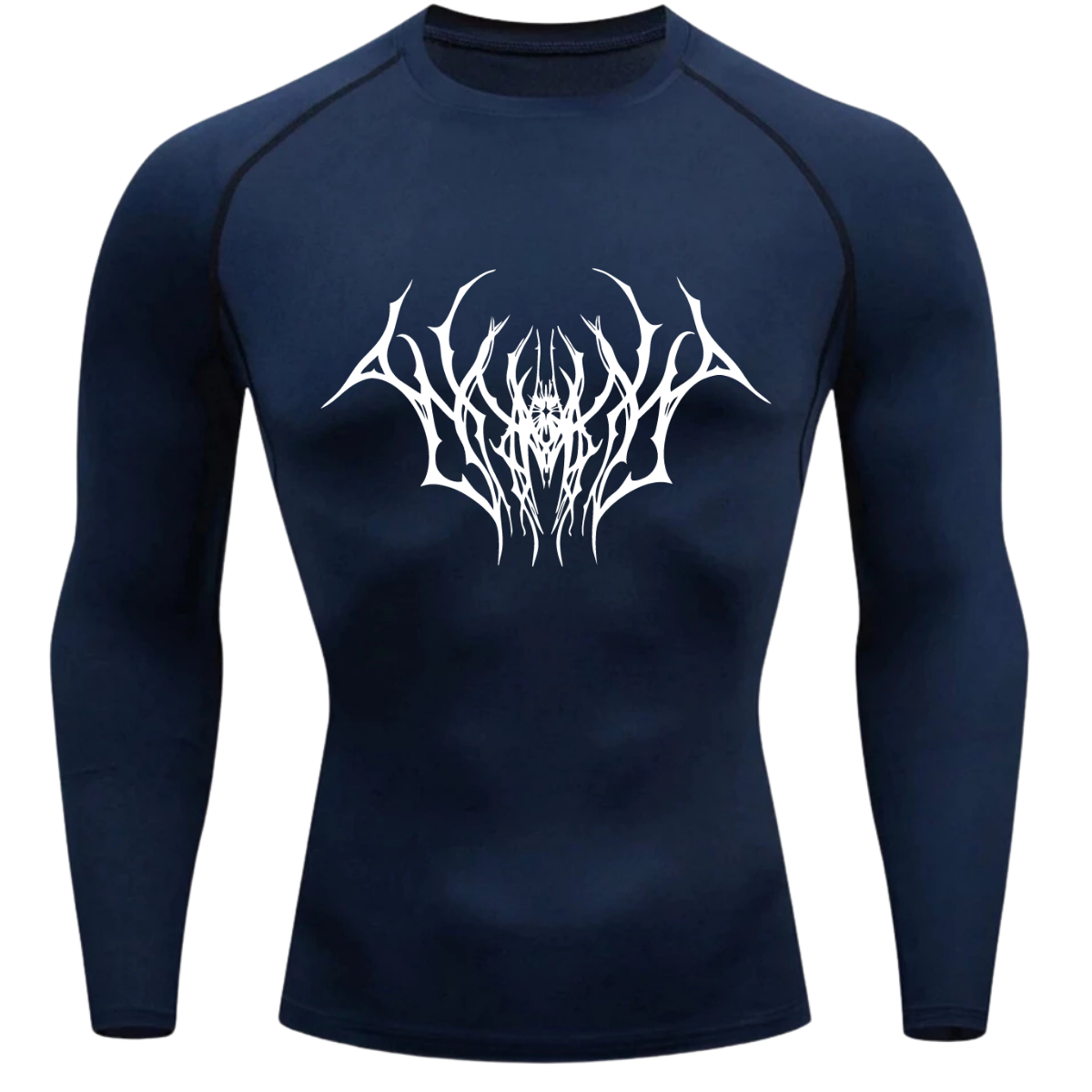 Camiseta Compressão Proteção Uv Estampada Na Frente Tecido Gelado Segunda Pele Manga Longa Cyber Tribal Draion